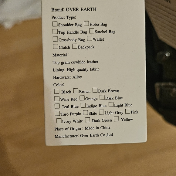 New W Tags Over Earth Genuine Leather Hobo Purse Shoulder Bag Crossbody Handbag - Picture 10 of 13